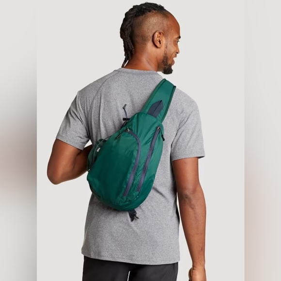 Eddie Bauer Lightweight Sling Bag Backpack Dark Evergreen NWT - Picture 6 of 6